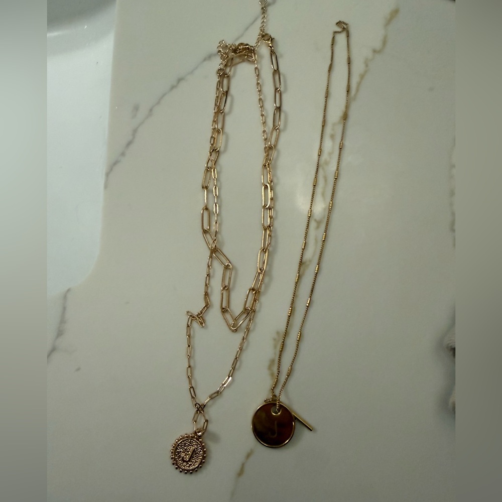 3 Gold Color Stackable Chains EUC